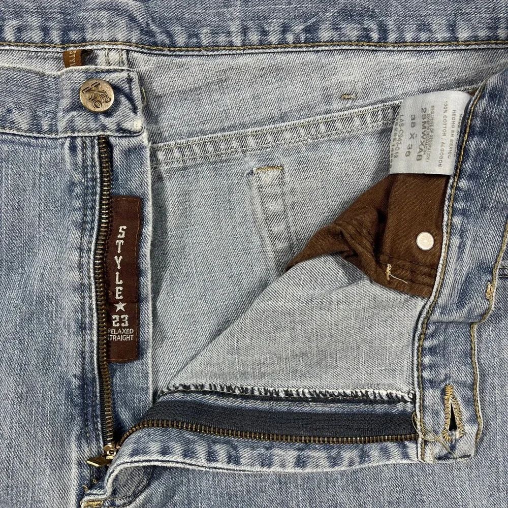 Wrangler Style 23 Jeans Mens 38(36)x36(35) Light Wash‎ Relaxed Straight 23MWXAB